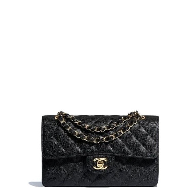 CHL MEDIUM CLASSIC FLAP BAG GOLD HARDWARE BLACK 26CM