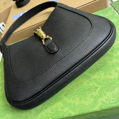 GC636709 Handbag green black Leather Big size