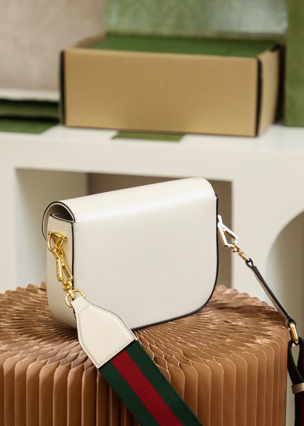 GC658574 shoulder bag bag Leather white