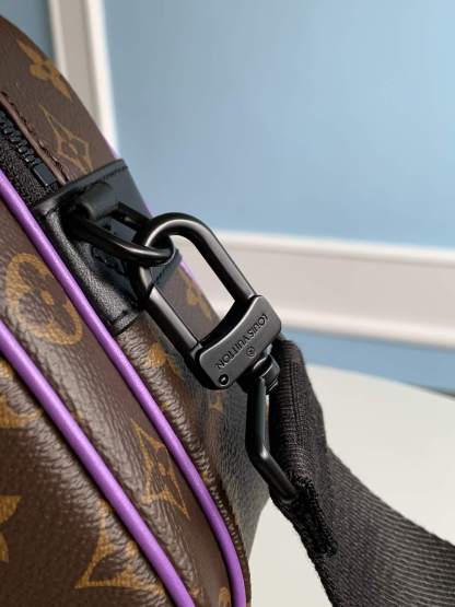 M46246 S LOCK MESSENGER Monogram Macassar purple man bag Sac Plat shoulder bag