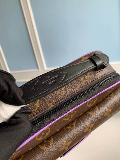 M46246 S LOCK MESSENGER Monogram Macassar purple man bag Sac Plat shoulder bag
