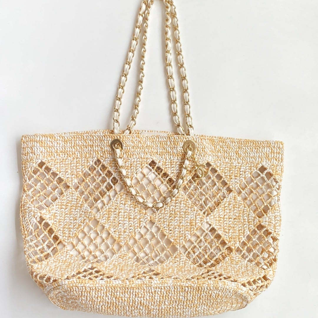 CC 2025 Beach Tote 52 Beige Raffia