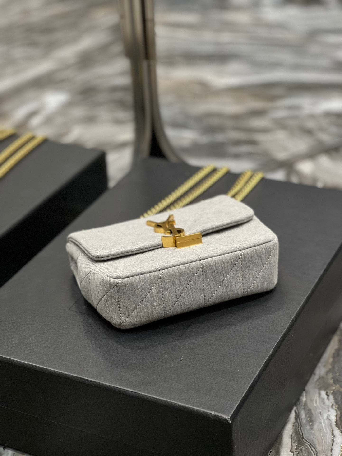 YSSL Jamie Mini Chain Bag Grey For Women, Women’s Bags 6.9in/17.5cm YSL 6981622F9271407