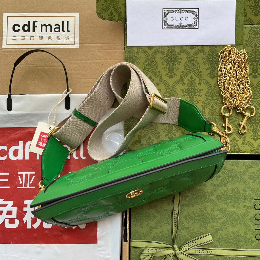 gg Matelassé Small Bag Green For Women, Women&#8217;s Bags 10.2in/26cm gg‎