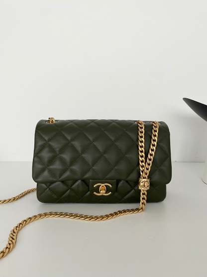 ChanelSmall Flap Bag Green For Women, Women&#8217;s Bags 8.7in/22cm