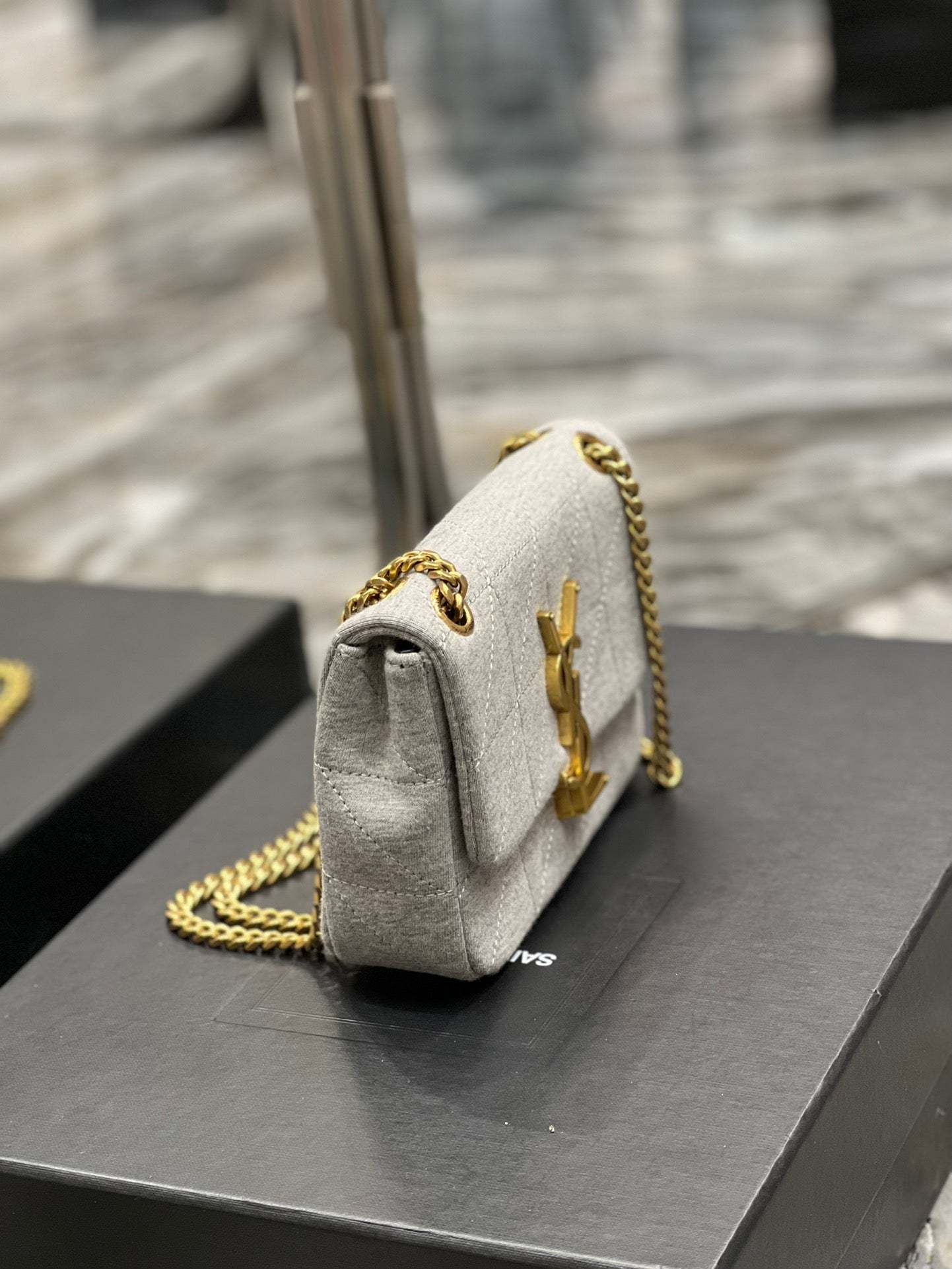YSSL Jamie Mini Chain Bag Grey For Women, Women’s Bags 6.9in/17.5cm YSL 6981622F9271407