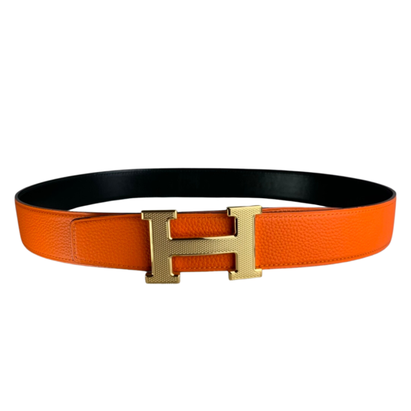 HM BELT TOGO SWIFT GOLD BUCKLE ORANGE 38MM