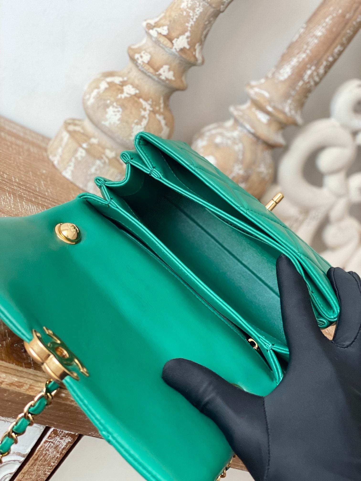 CHL Classic Diamond Flap Bag Green For Women, Women’s Bags 9.1in/23cm