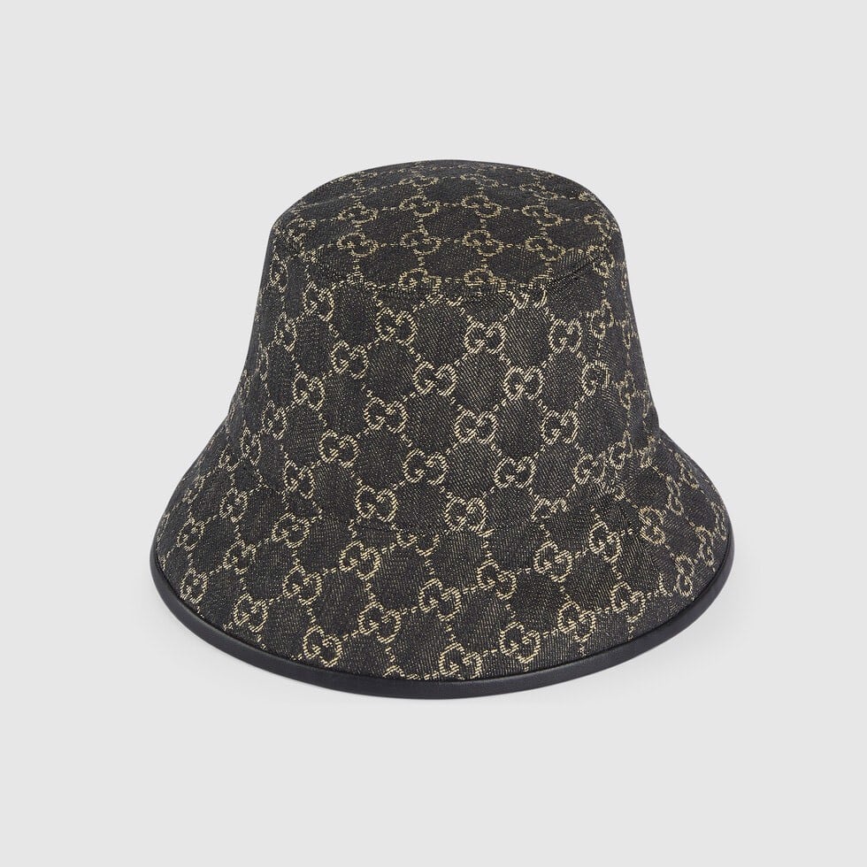 GG GG SUPREME DENIM BUCKET HAT BLACK