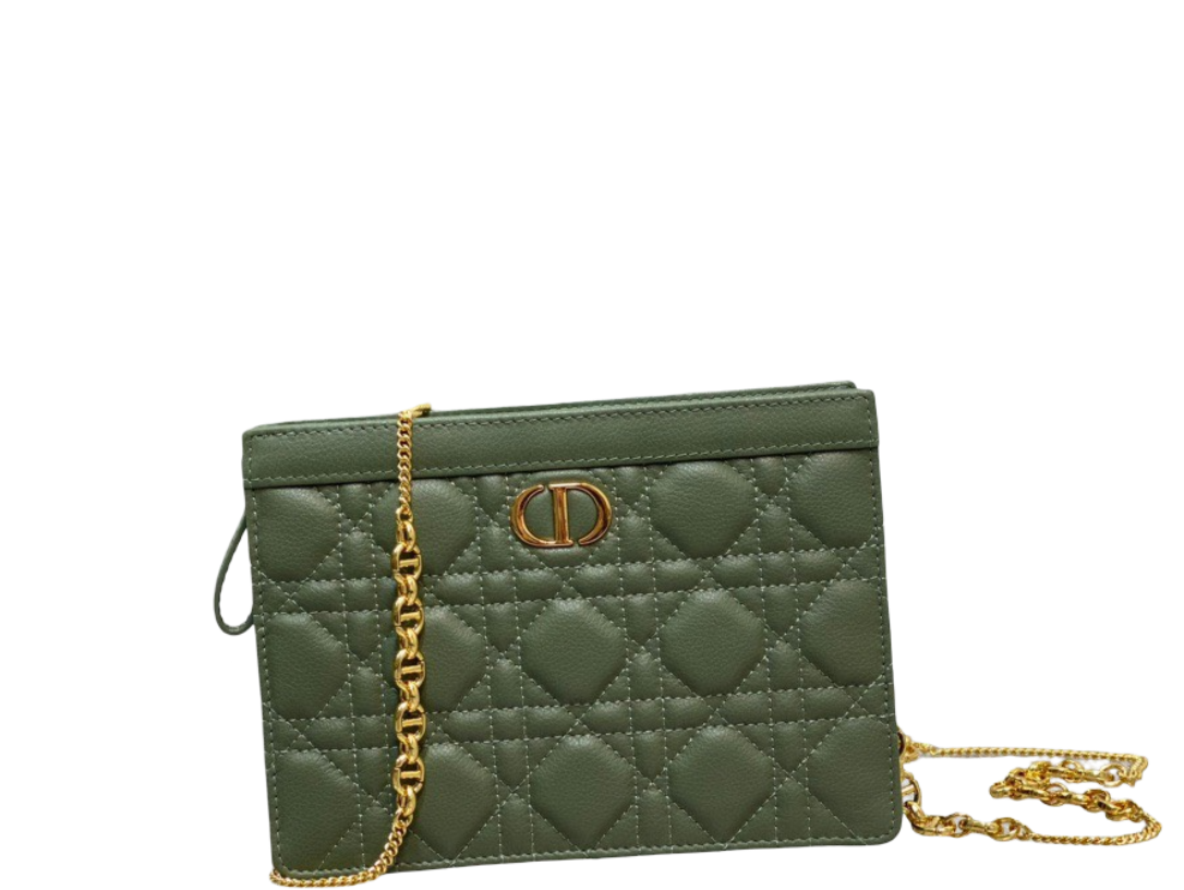 dir CARO ZIPPED POUCH WITH CHAIN CEDAR GREEN S5106UWHC_M67H