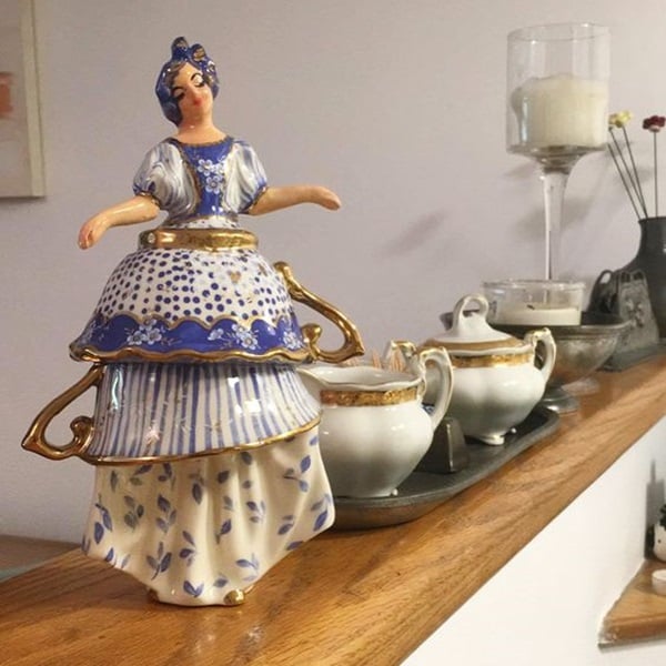 Elegant and charming teacup lady