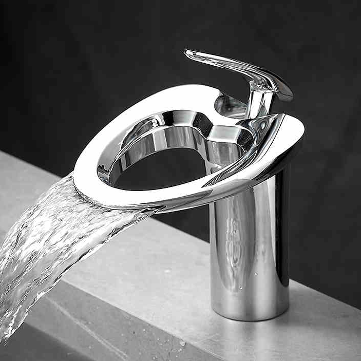 High-End Bathroom Basin Waterfall Faucet Hot And Cold All-Copper Hotel Home Toilet Bathroom Wash Basin