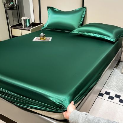 Ice silk mattress three piece set