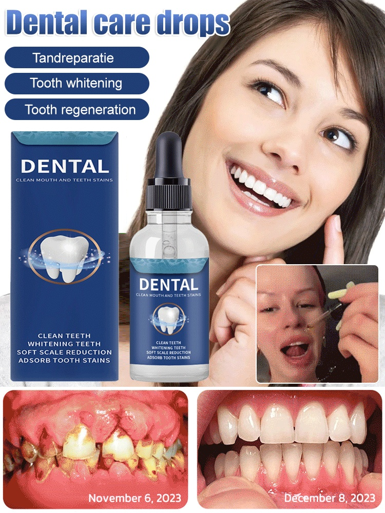 😁Original dental protection drops for healthier, whiter teeth! This fluoride-free dental regeneration care drop is the perfect choice for you.