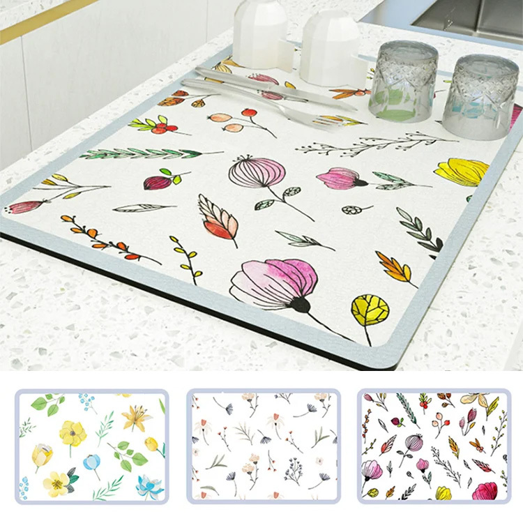 Small fresh kitchen drain mat