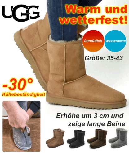 20 cm hohe, dick gefütterte, warme Schuhe