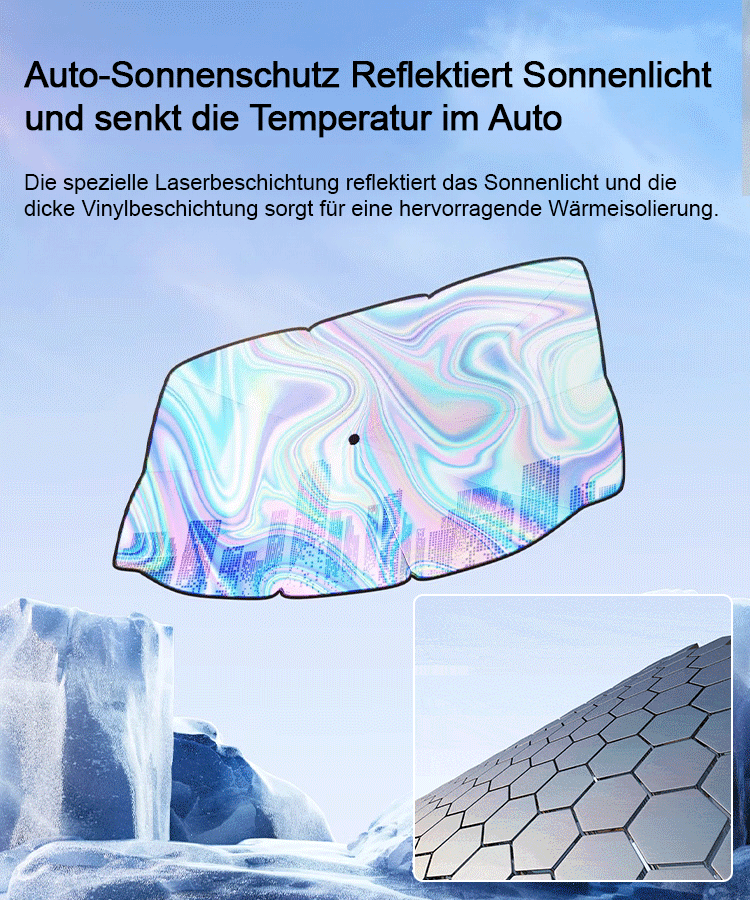 Spiegelnde Laser-Auto-Sonnenblende, Auto-Sonnenschirmgriff biegsam