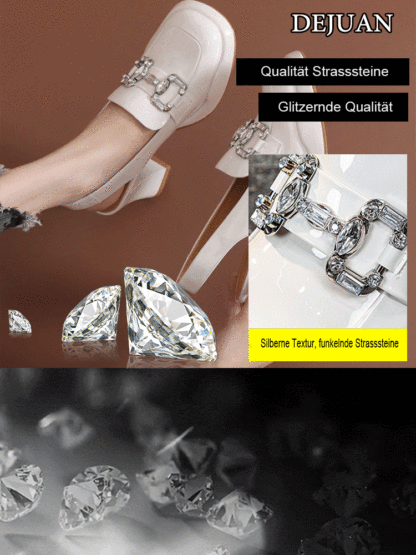 Rhinestone Baotou Zurück Hollow Hochhackige Sandalen