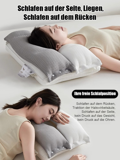 Weiches und festes Dual-Zone-Baumwoll-Nackenpflege-Beauty-Traktions-Kissen