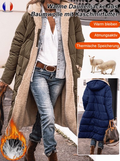 Warme Daunenjacke aus Baumwolle mit Kaschmirfutter