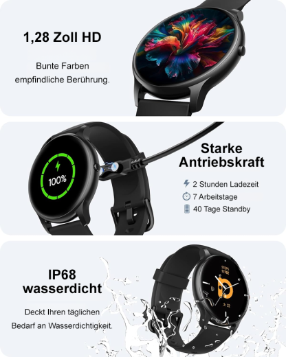 D18 Herzfrequenz- und Blutdrucküberwachungs-Sportuhr