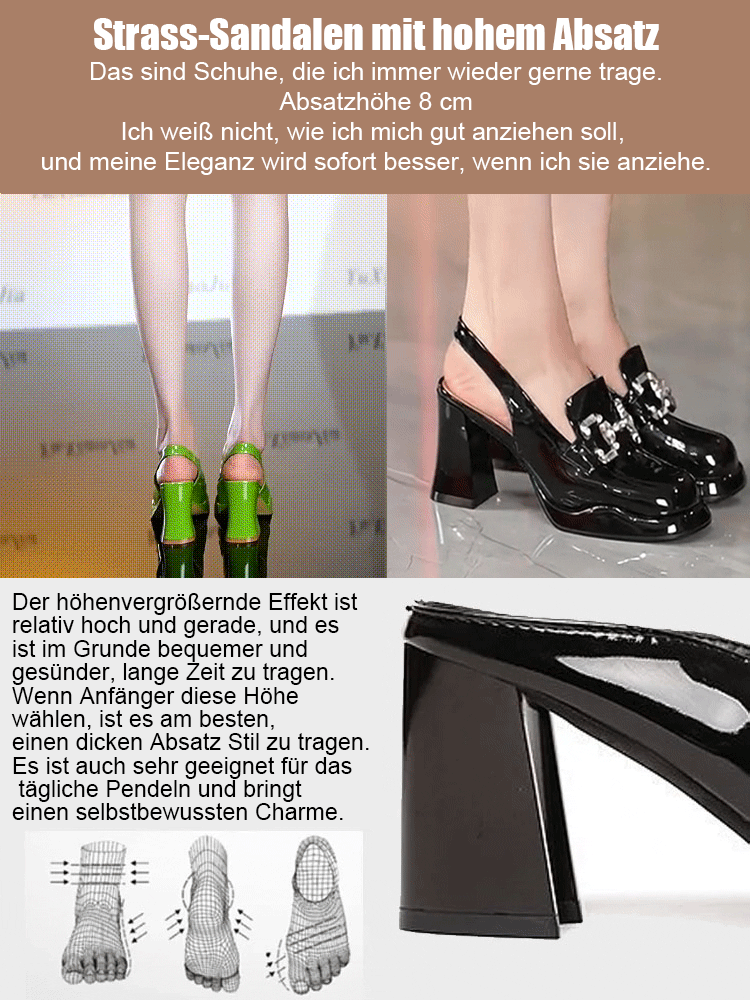 Rhinestone Baotou Zurück Hollow Hochhackige Sandalen