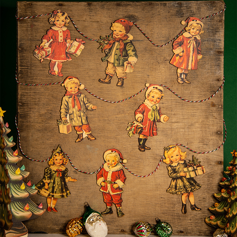 Christmas Vintage Bunting Wooden