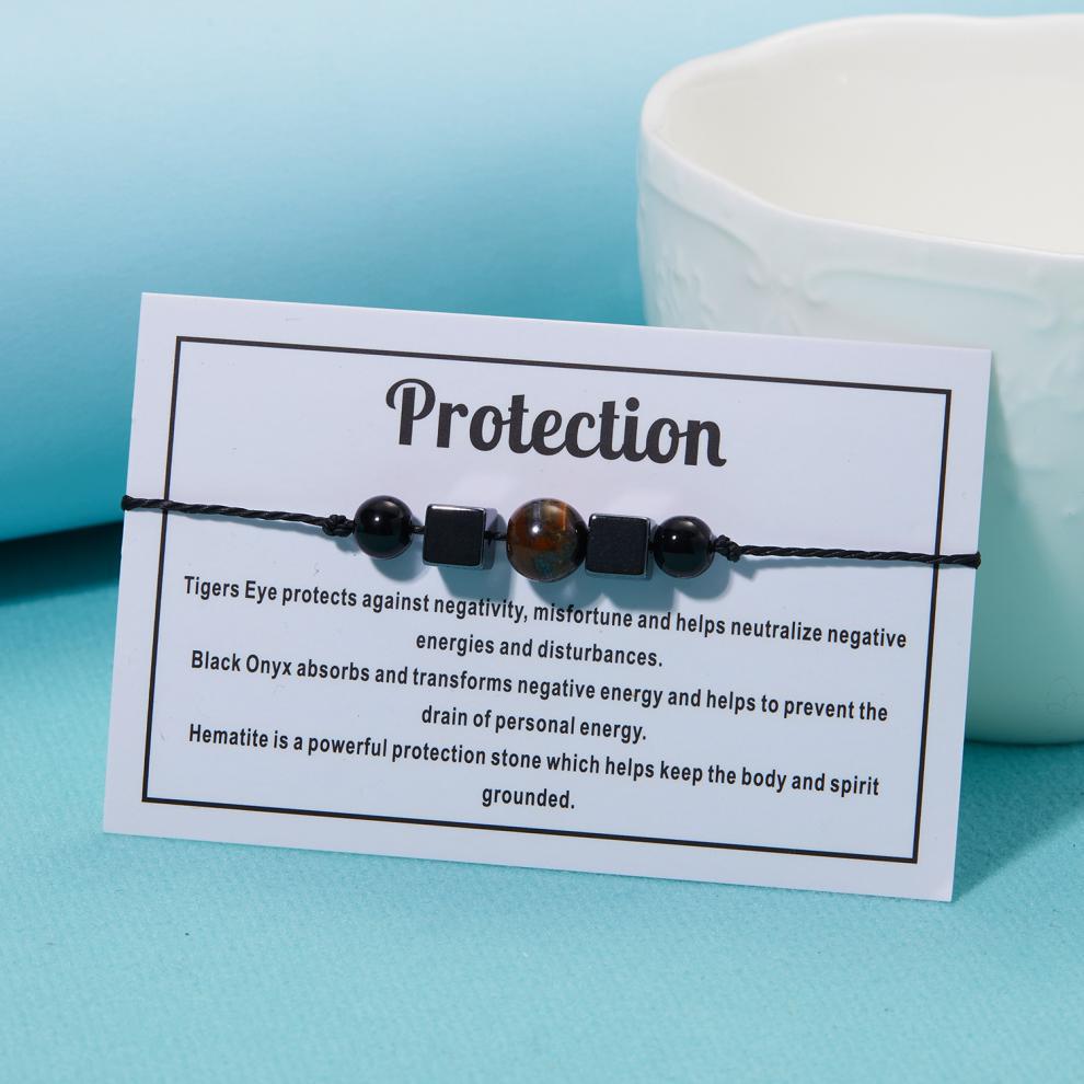 Spiritual Anxiety Reiki Beads Bracelets with Meaning Card