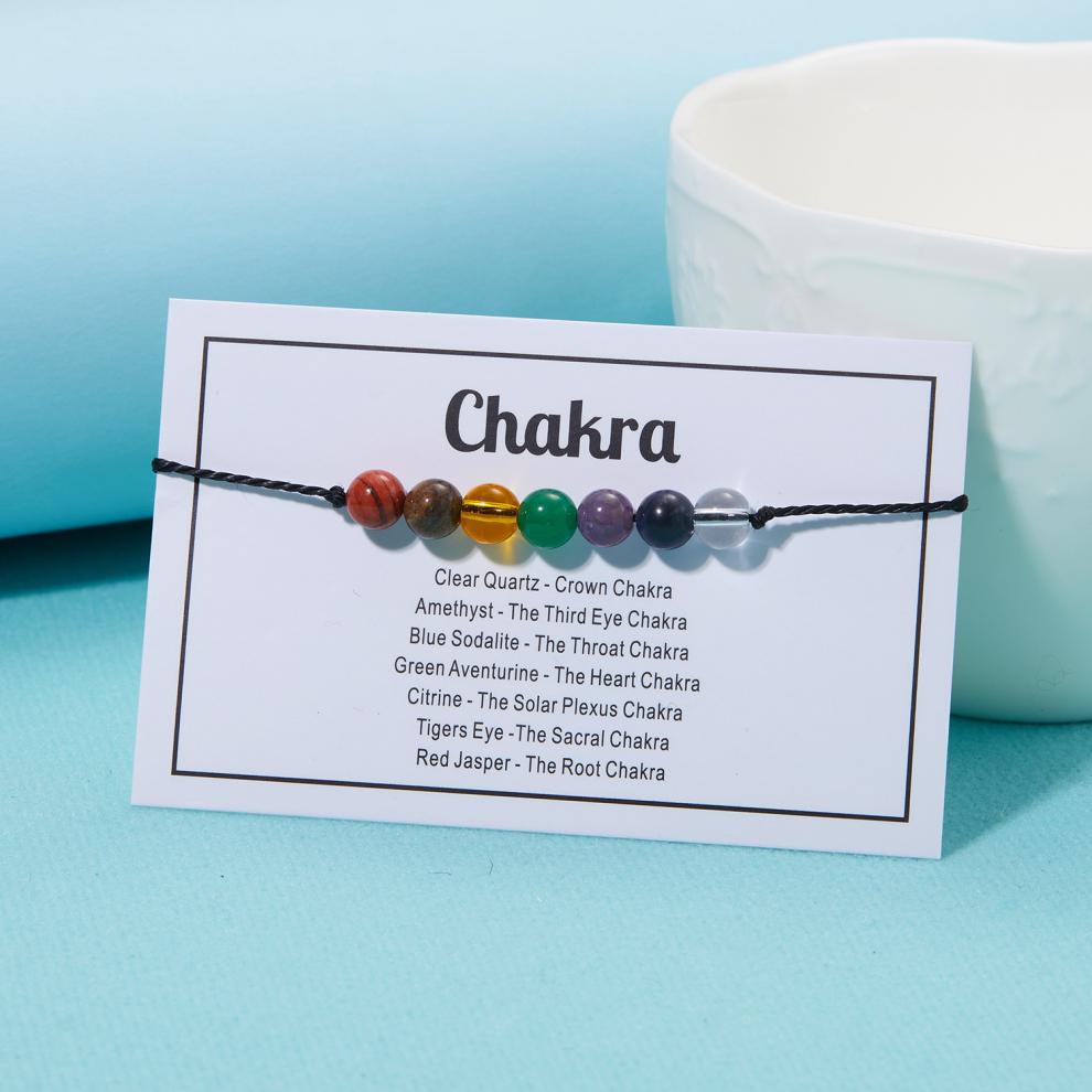 Spiritual Anxiety Reiki Beads Bracelets with Meaning Card