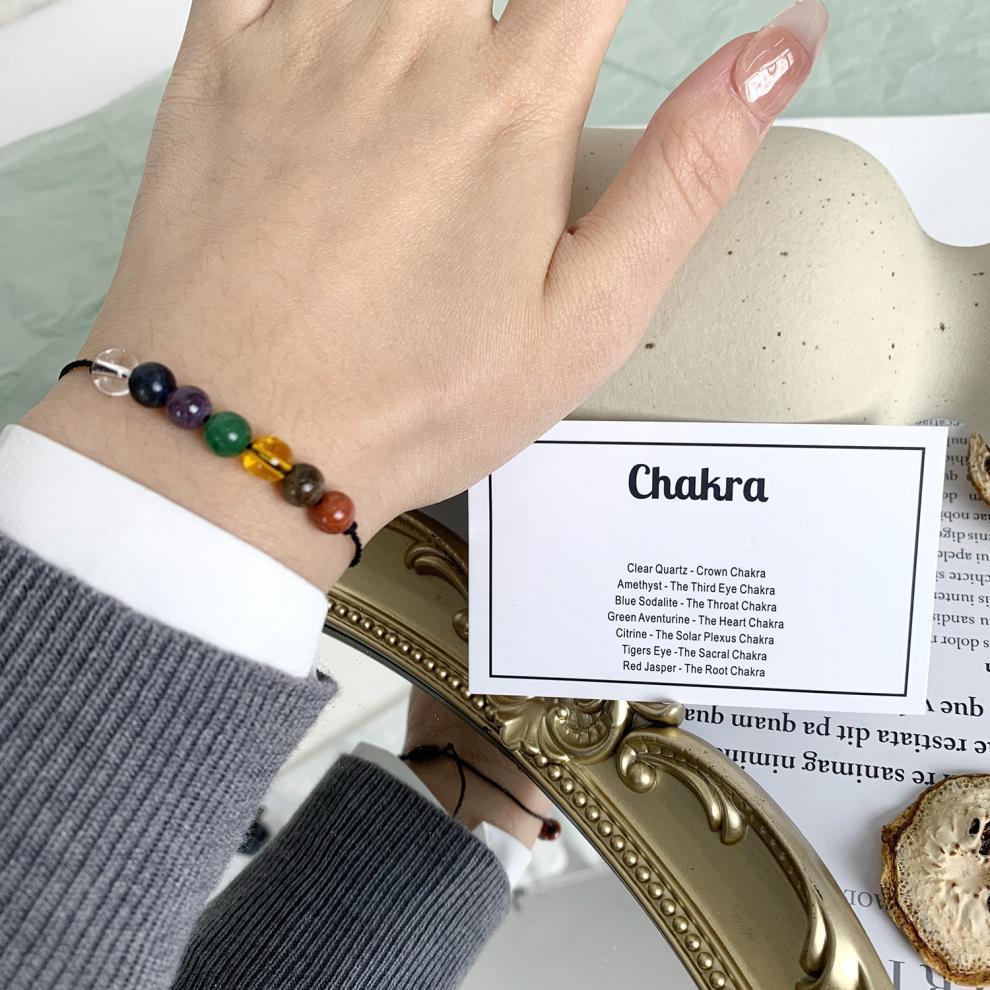 Spiritual Anxiety Reiki Beads Bracelets with Meaning Card