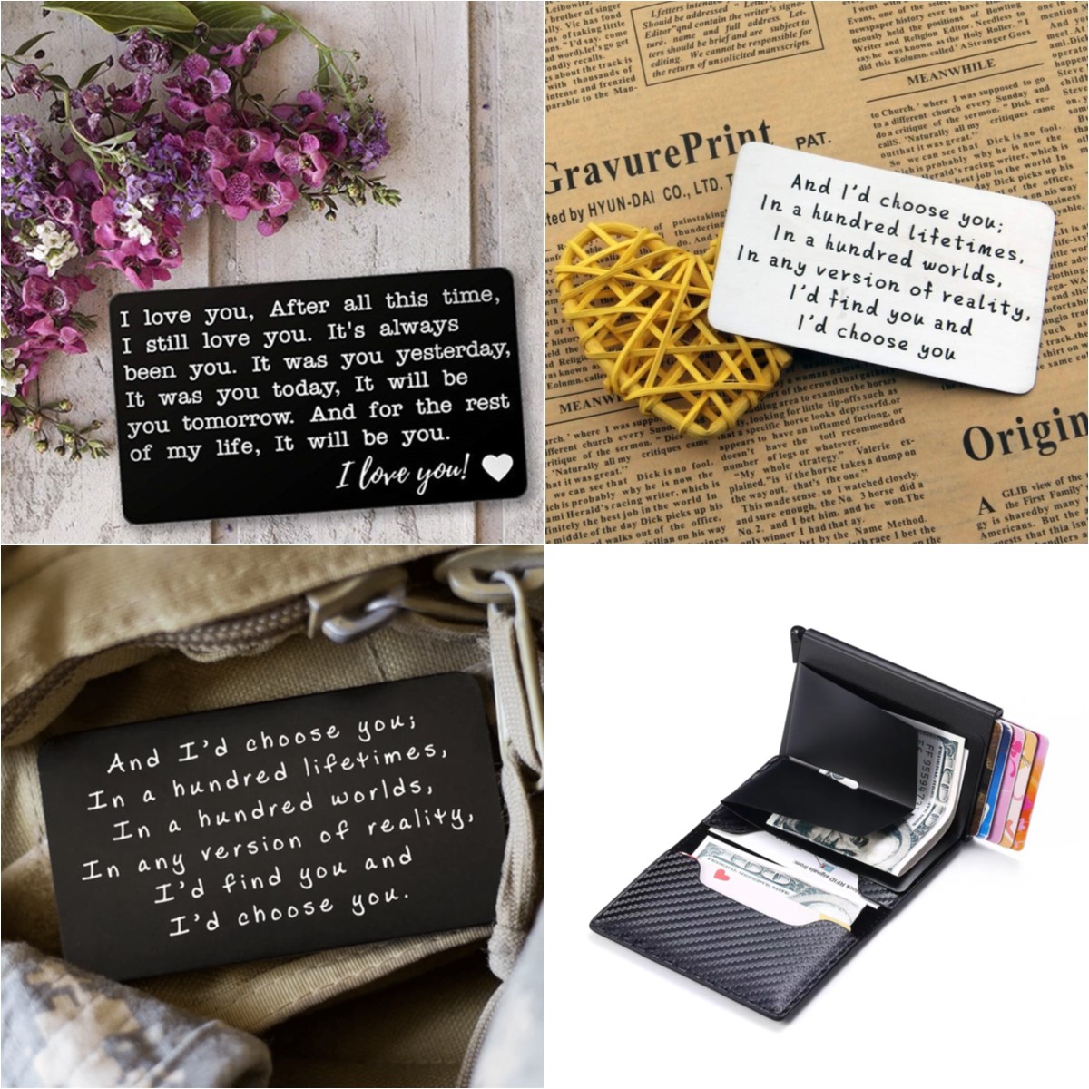 Long Distance Deployment Wallet Card for Him - Anniversary Gifts for Couples