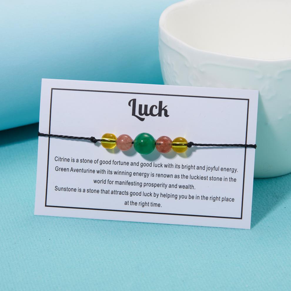 Spiritual Anxiety Reiki Beads Bracelets with Meaning Card