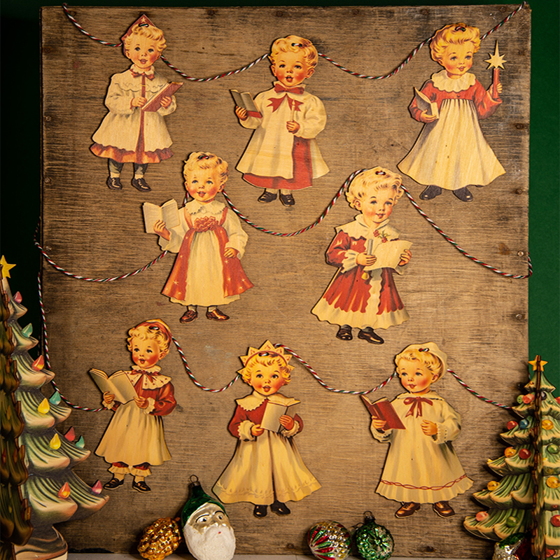 Christmas Vintage Bunting Wooden
