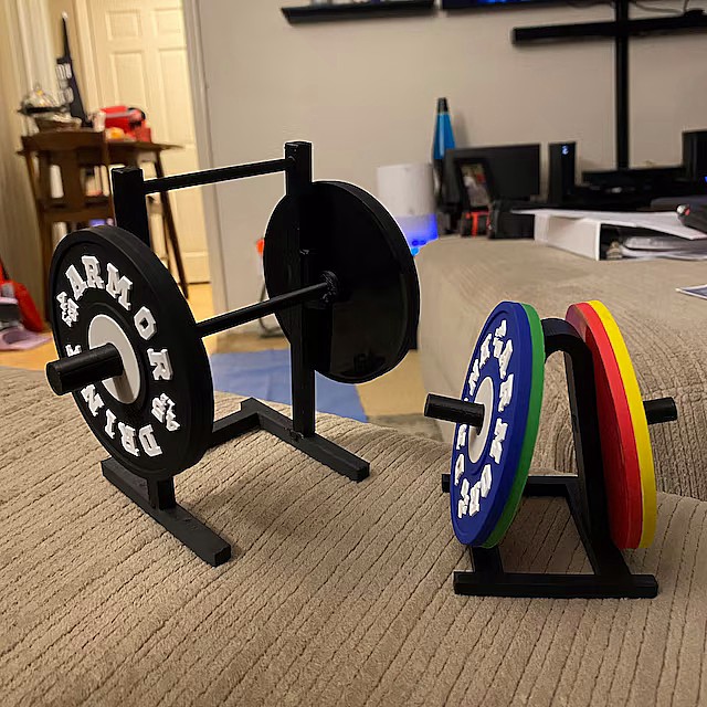 Set of 4 Weight Plate Coaster And Rack Holder