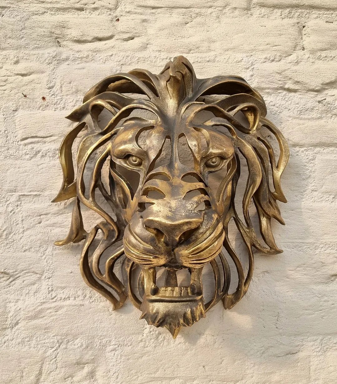 🦁Rare Find-Large Lion Head Wall Mounted Art Sculpture