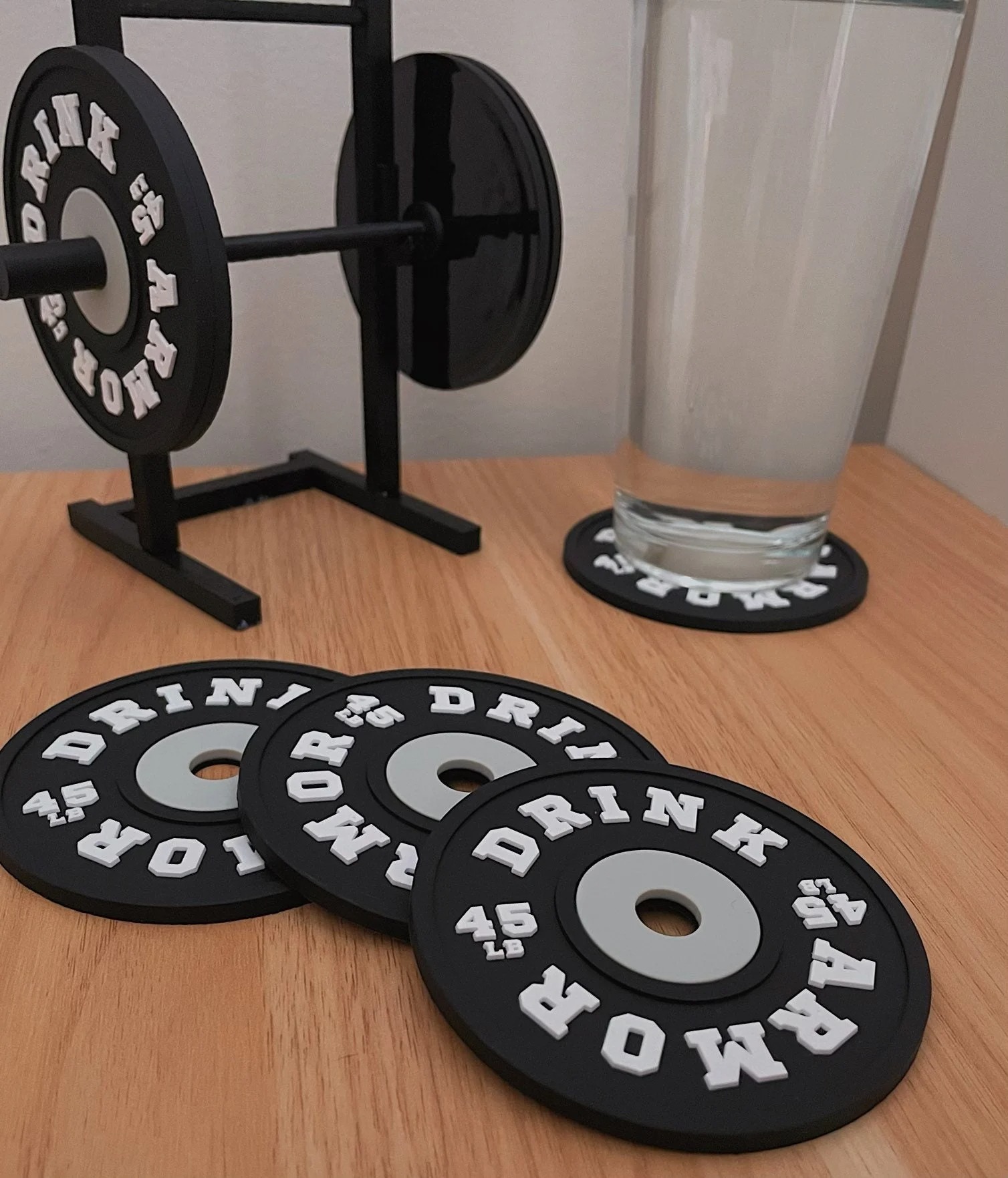 🏋‍♀Set of 4 Weight Plate Coaster And Rack Holder