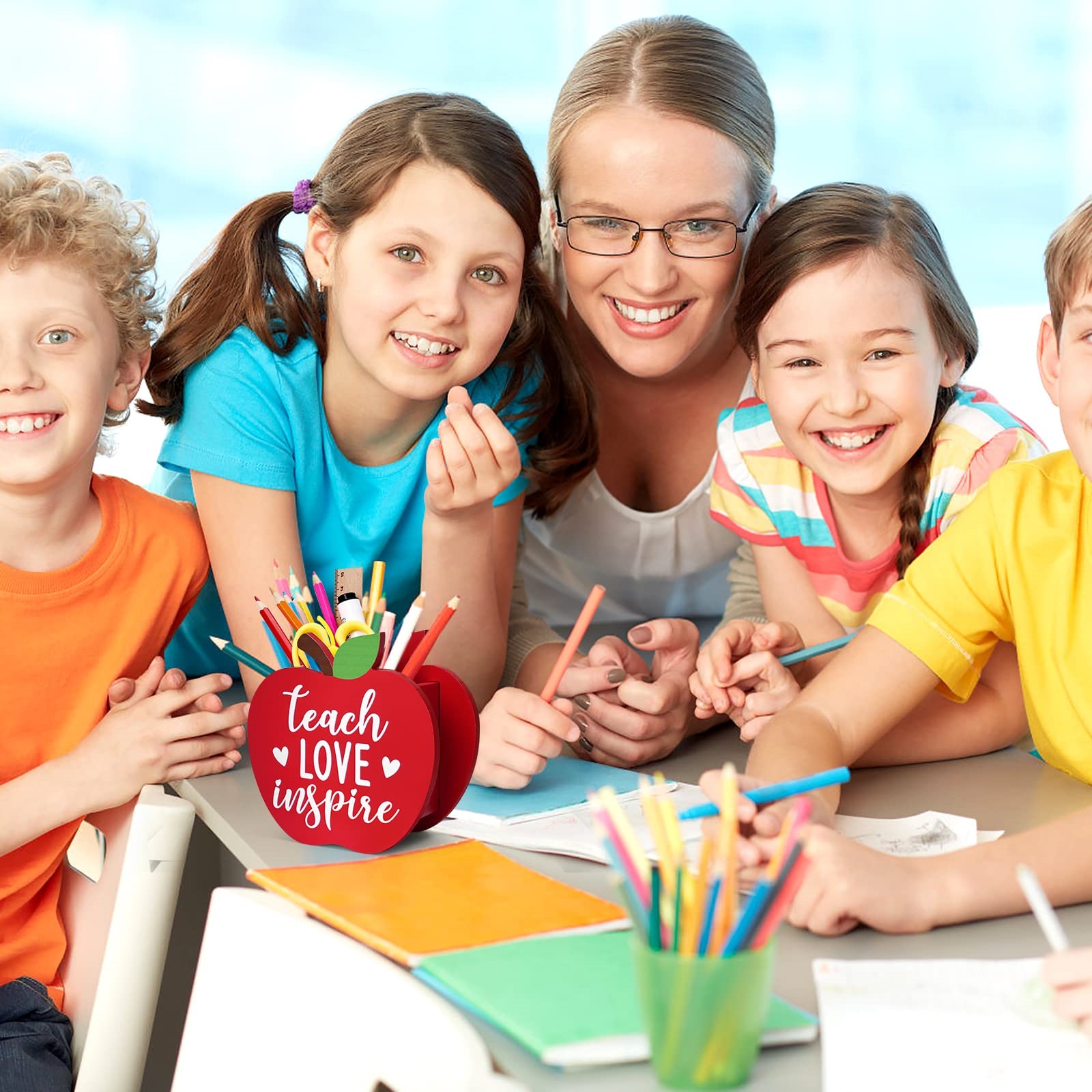 🍎Apple Pencil Holder -🎁Back to School Teacher Gift 