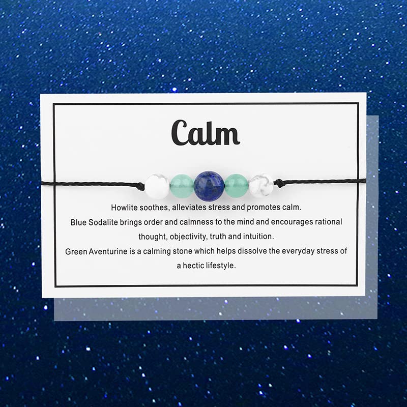 Spiritual Anxiety Reiki Beads Bracelets with Meaning Card