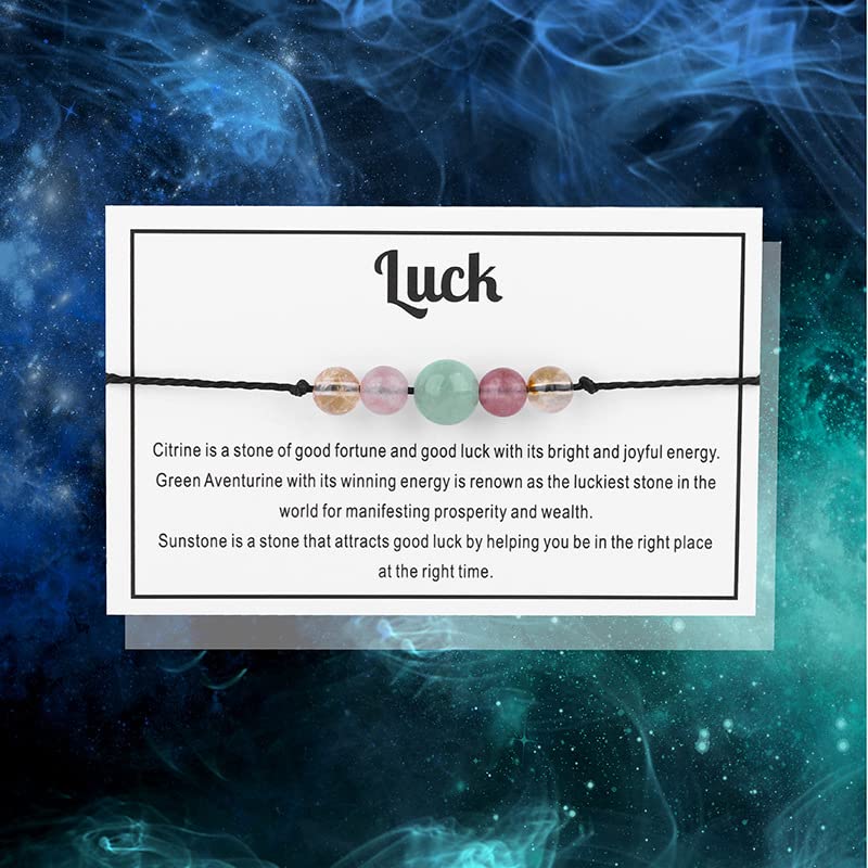 Spiritual Anxiety Reiki Beads Bracelets with Meaning Card