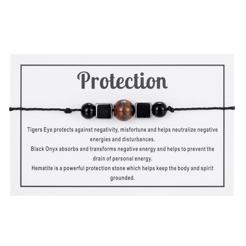 Spiritual Anxiety Reiki Beads Bracelets with Meaning Card