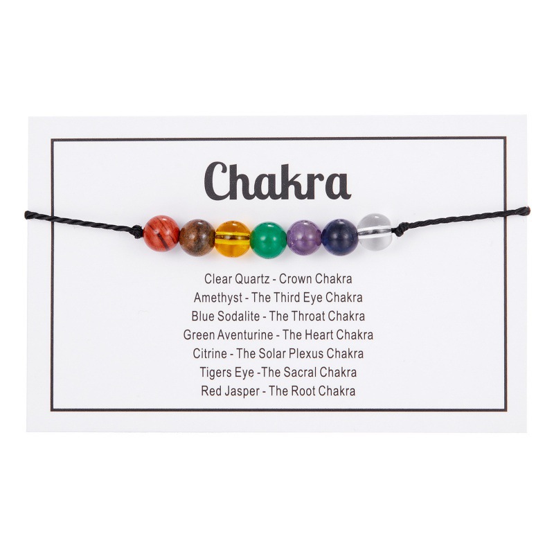Spiritual Anxiety Reiki Beads Bracelets with Meaning Card
