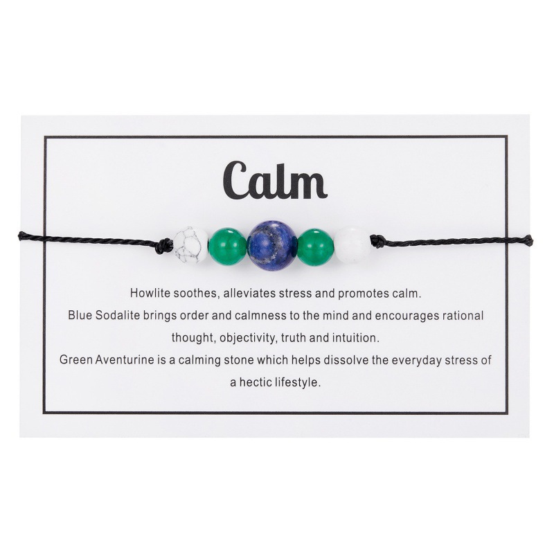 Spiritual Anxiety Reiki Beads Bracelets with Meaning Card