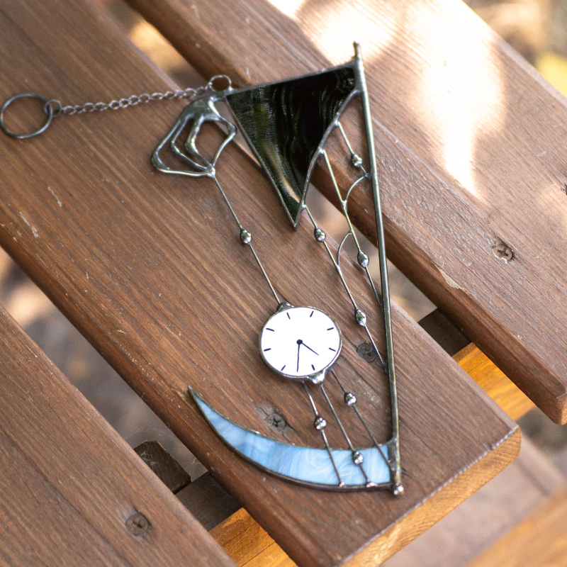 👻Grim reaper stained glass suncatcher Halloween decor