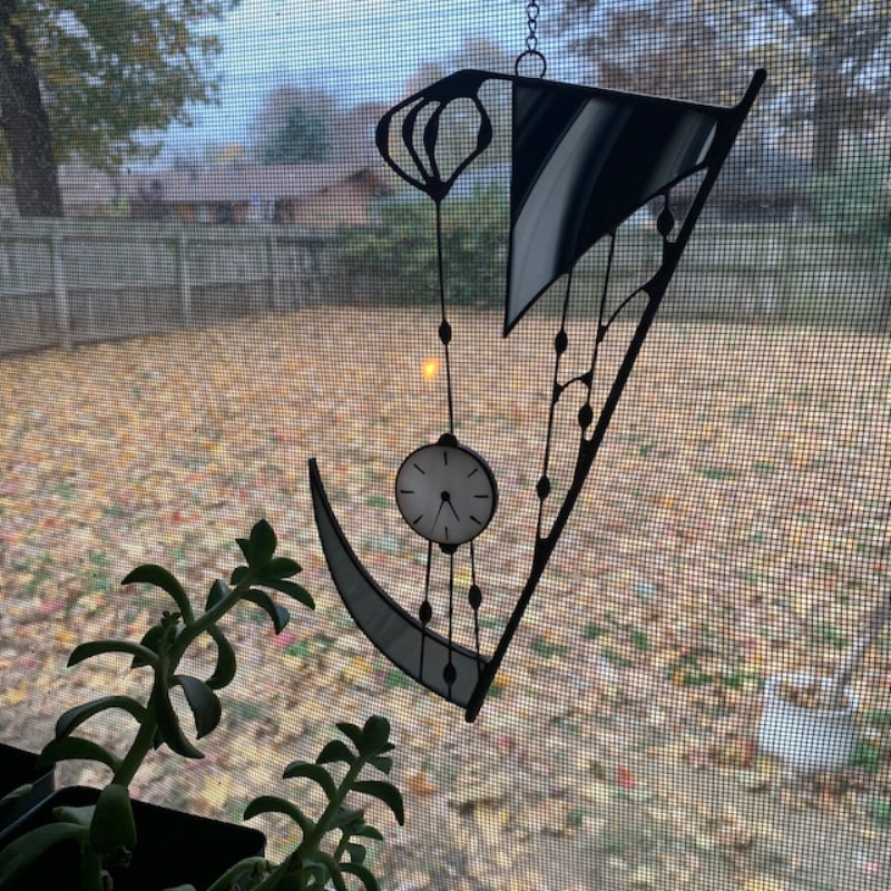 👻Grim reaper stained glass suncatcher Halloween decor