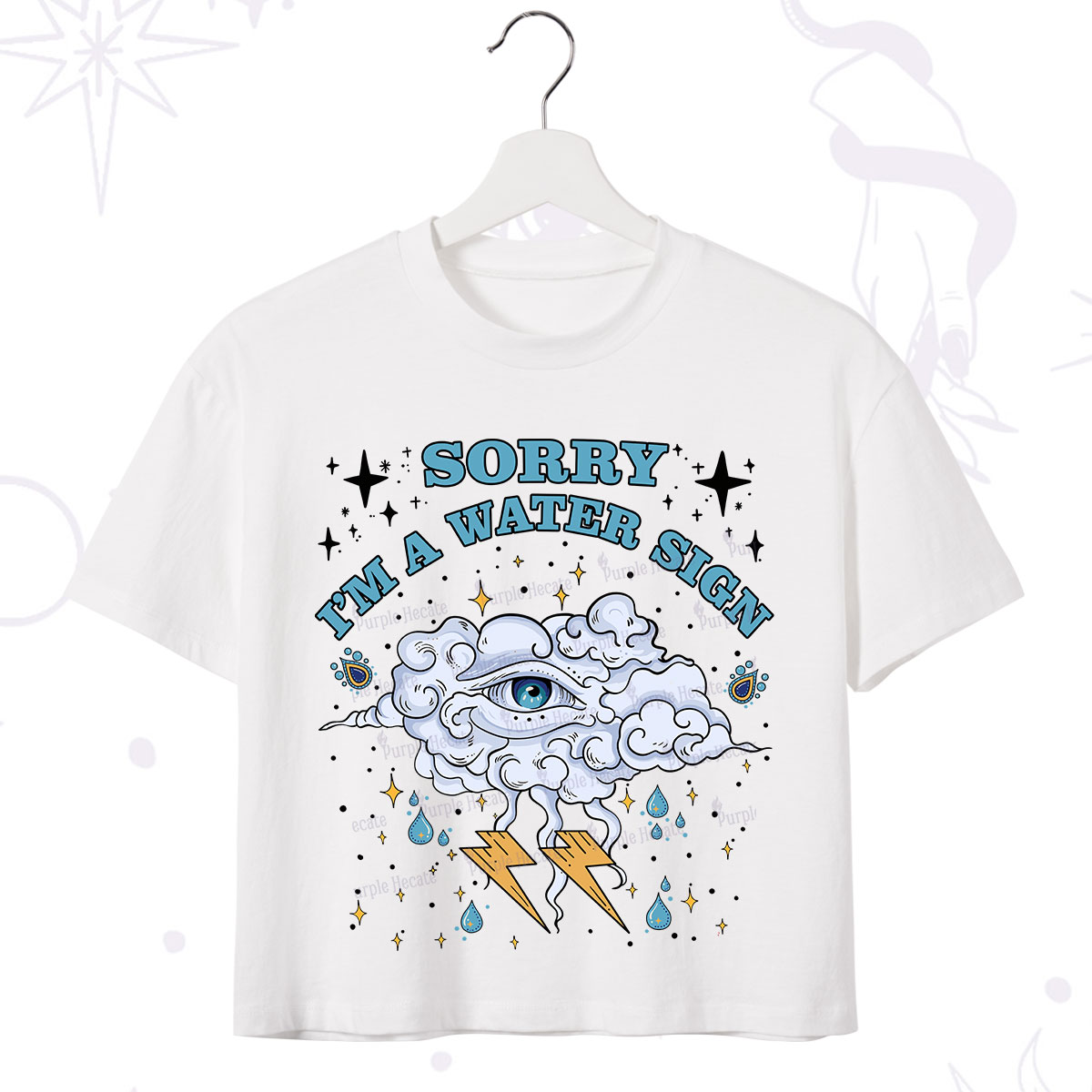 Purplehecate Sorry I'm A Water Sign Crop T-Shirt