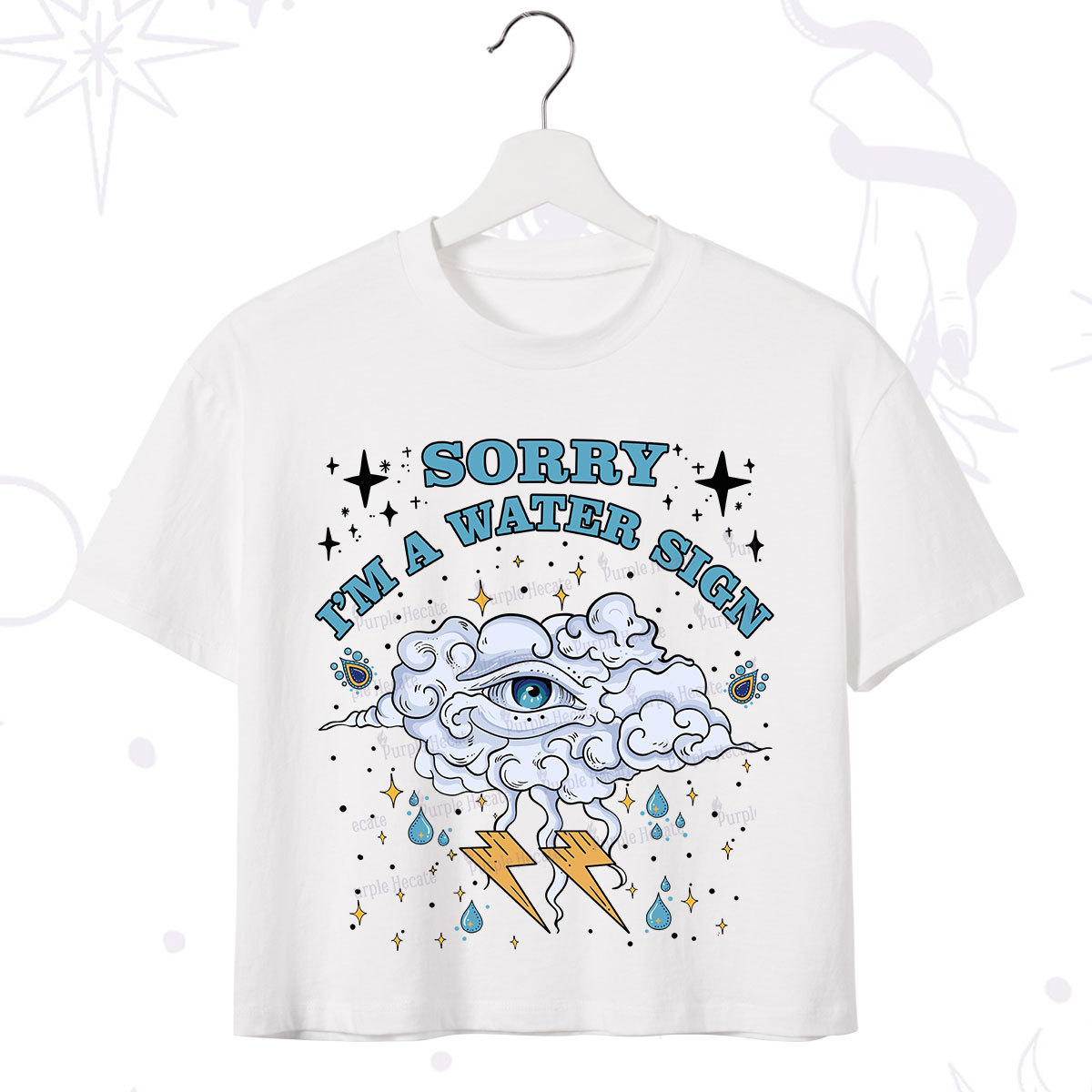 Purplehecate Sorry I'm A Water Sign Crop T-Shirt