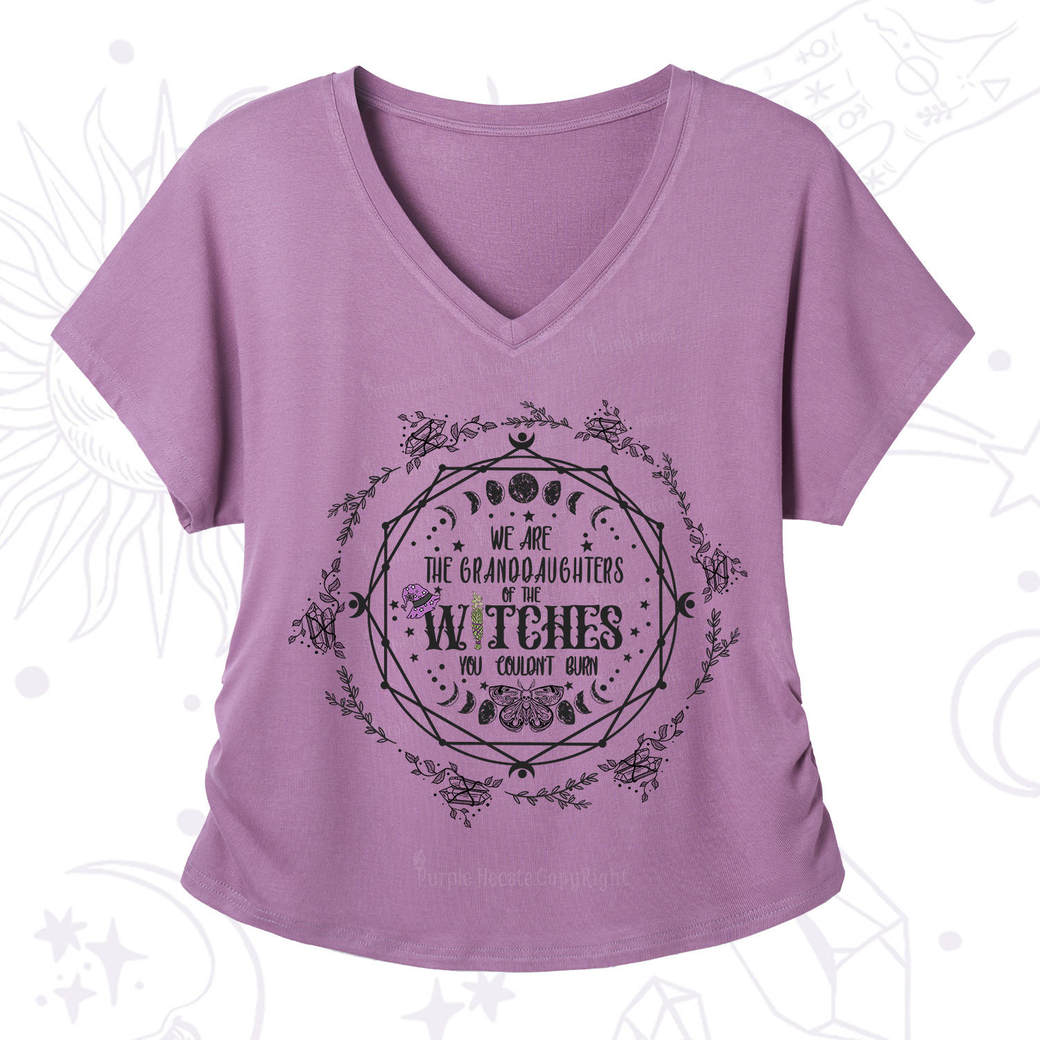 [Copy]Purplehecate Zero Fucks Given V-Neck T-Shirt