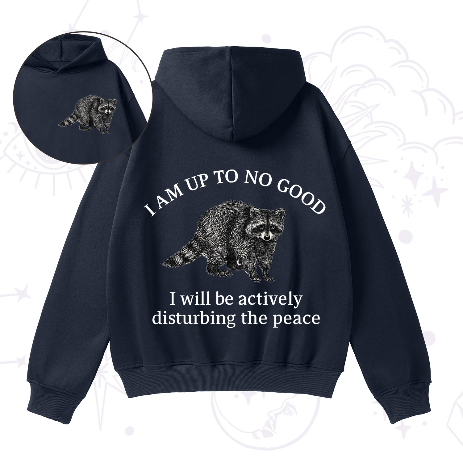 Purplehecate Trash Raccoon Backyard Wildlife Fleece Hoodie Suit