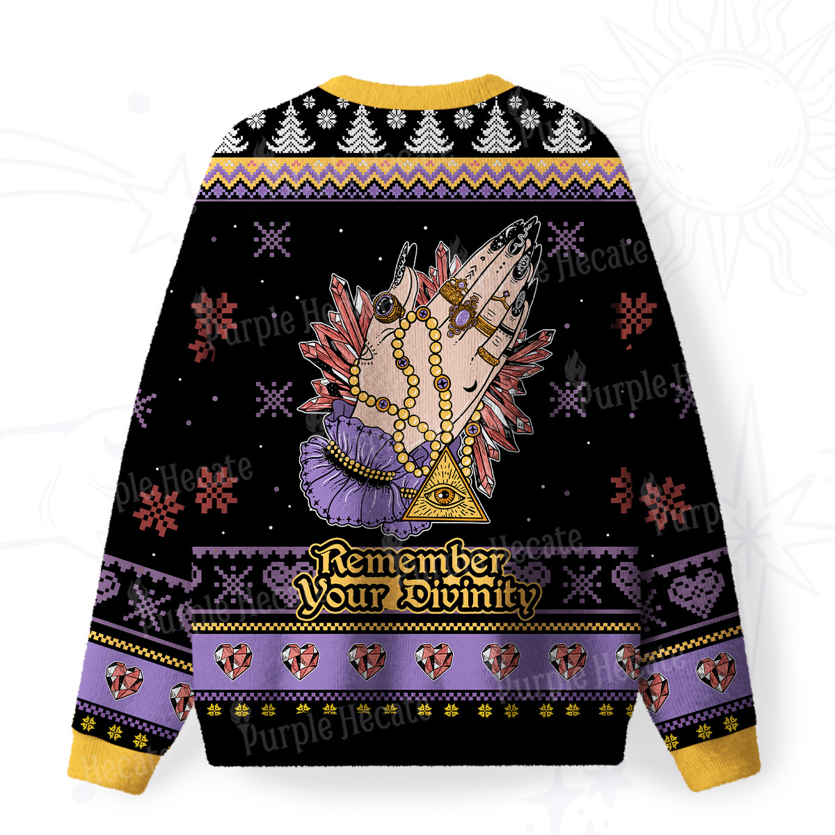 Purplehecate Remember Your Divinity Fuzzy Ugly Christmas Sweatshirt