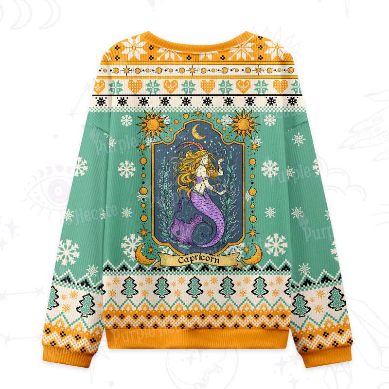 Purplehecate Capricorn Zodiac Ugly Christmas Sweatshirts